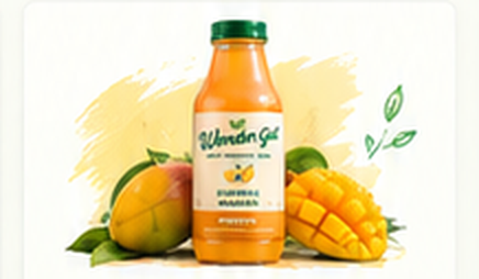 Mango probiotic drink and mango fruit
